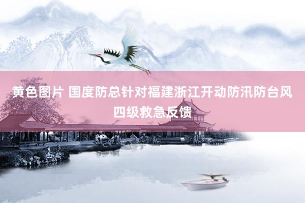 黄色图片 国度防总针对福建浙江开动防汛防台风四级救急反馈
