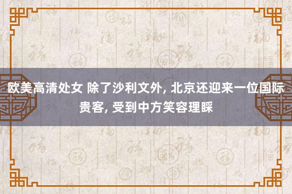 欧美高清处女 除了沙利文外， 北京还迎来一位国际贵客， 受到中方笑容理睬