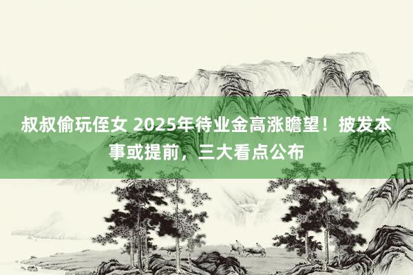 叔叔偷玩侄女 2025年待业金高涨瞻望！披发本事或提前，三大看点公布
