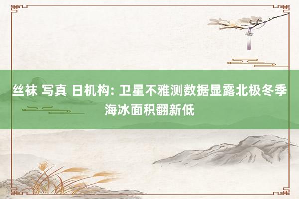 丝袜 写真 日机构: 卫星不雅测数据显露北极冬季海冰面积翻新低