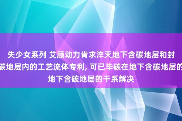 失少女系列 艾顾动力肯求淬灭地下含碳地层和封存地下含碳地层内的工艺流体专利， 可已毕碳在地下含碳地层的干系解决